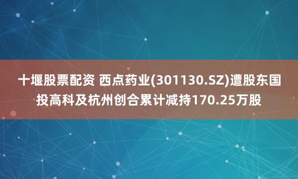 十堰股票配资 西点药业(301130.SZ)遭股东国投高科及杭州创合累计减持170.25万股