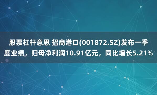 股票杠杆意思 招商港口(001872.SZ)发布一季度业绩，归母净利润10.91亿元，同比增长5.21%