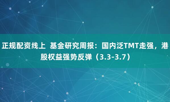 正规配资线上  基金研究周报：国内泛TMT走强，港股权益强势反弹（3.3-3.7）