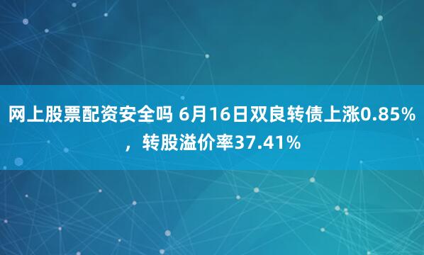 网上股票配资安全吗 6月16日双良转债上涨0.85%，转股溢价率37.41%