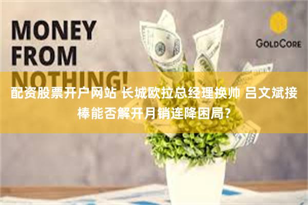 配资股票开户网站 长城欧拉总经理换帅 吕文斌接棒能否解开月销连降困局？
